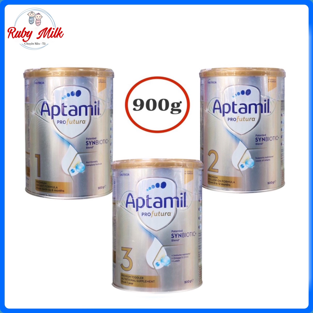 Date 6.2024 Sữa Aptamil Úc đủ số 1 2 3 Lon 900g