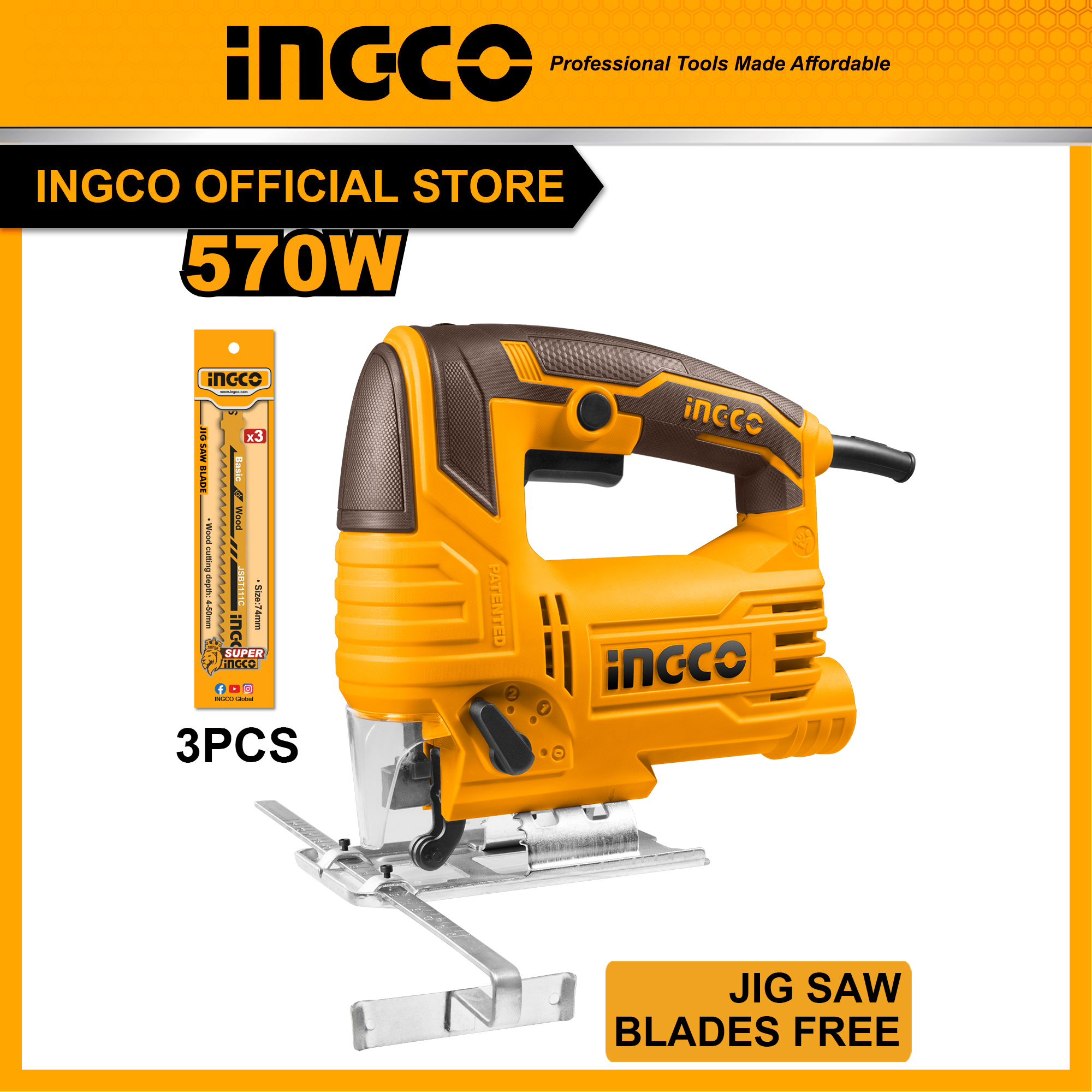 Máy cưa lọng 570w ingco js57028