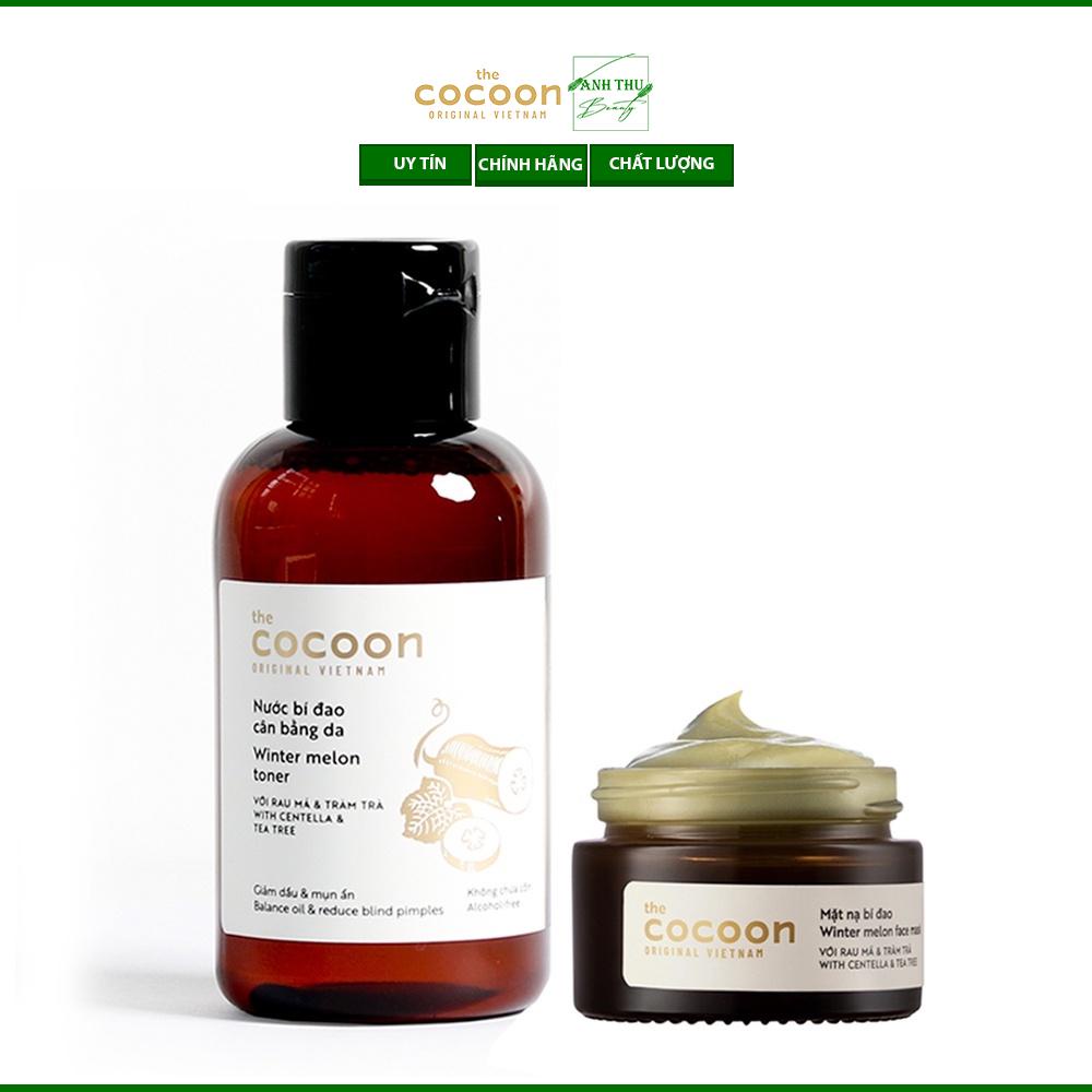 Combo mặt nạ bí đao Cocoon 30ml + Toner nước cân bằng da bí đao Cocoon 140ml
