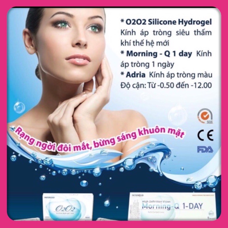 Giá 1 cặp Lens 1 ngày cận 1-8 độ không màu lens cận 1 day kính áp tròng trong suốt 1 day Korea chính hãng