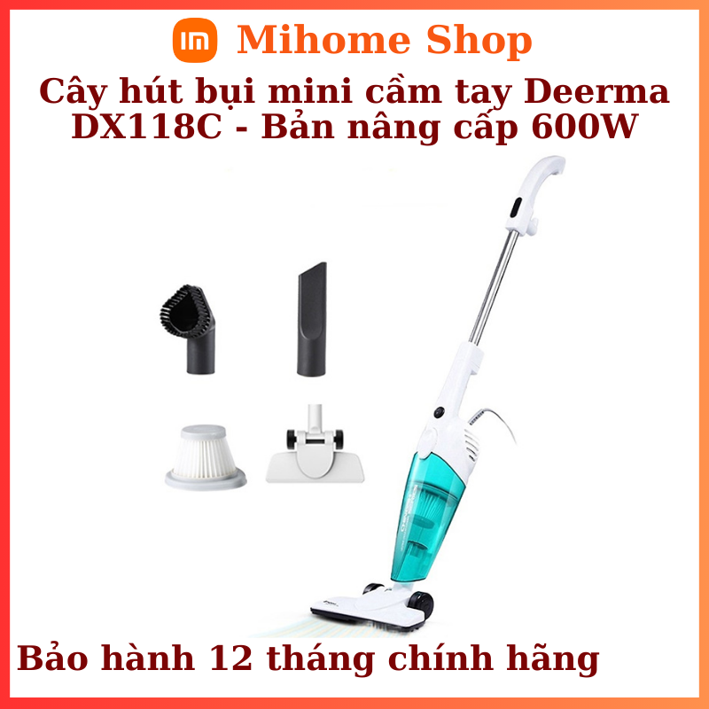Máy hút bụi mini cầm tay deerma dx118c - bản nâng cấp 600w