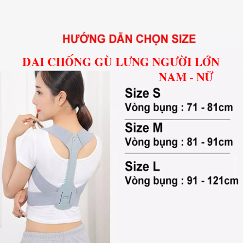 Đai chống gù lưng cho người lớn NAM NỮ DTN có trục tạo tư thế chuẩn cho người gù lưng