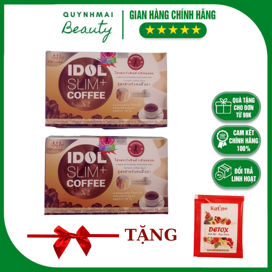 Cà phê giảm cân bộ 2 hộp + quà tặng idol slim coffee cà phê giảm cân idol slim chính hãng