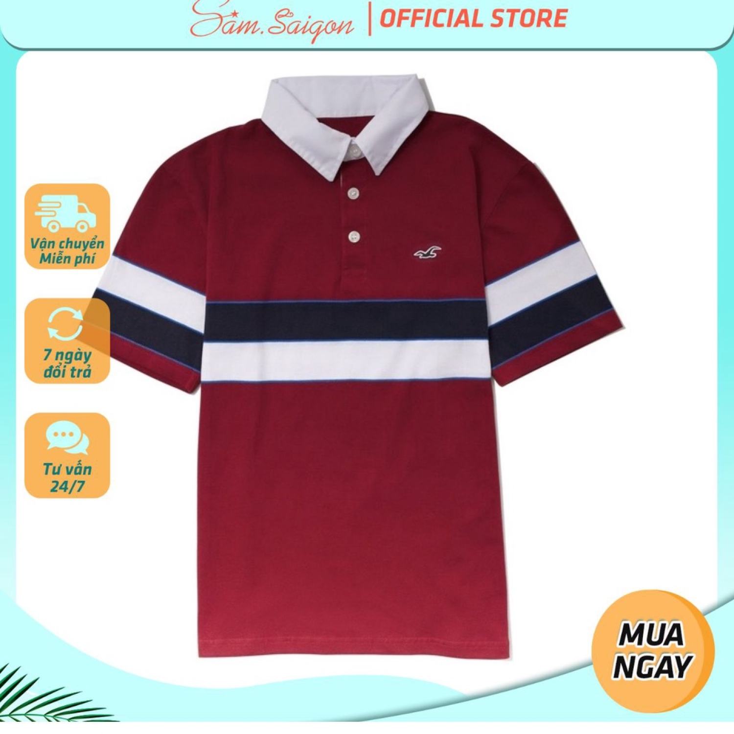 Áo thun polo nam Hollister tay ngắn VNXK xuất xịn
