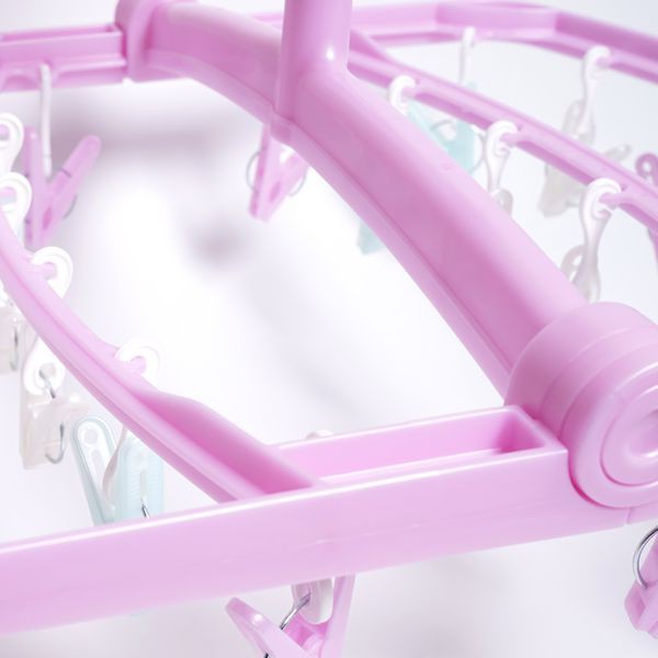 Khung phơi 24 kẹp xoay 360 độ Lumina Towa hàng xuất Nhật Bản màu Hồng nhựa PP cao cấp, chịu nhiệt, bền bỉ