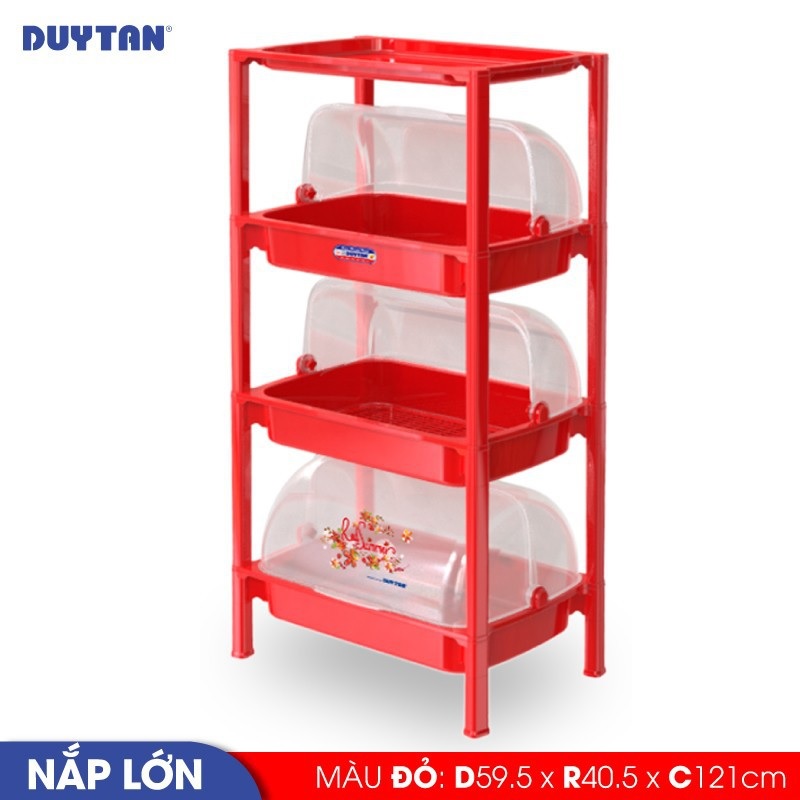 Kệ nắp lớn nhựa DUY TÂN 3 ngăn (59.5 x 40.5 x 121 cm) - 04120 - Giao màu ngẫu nhiên