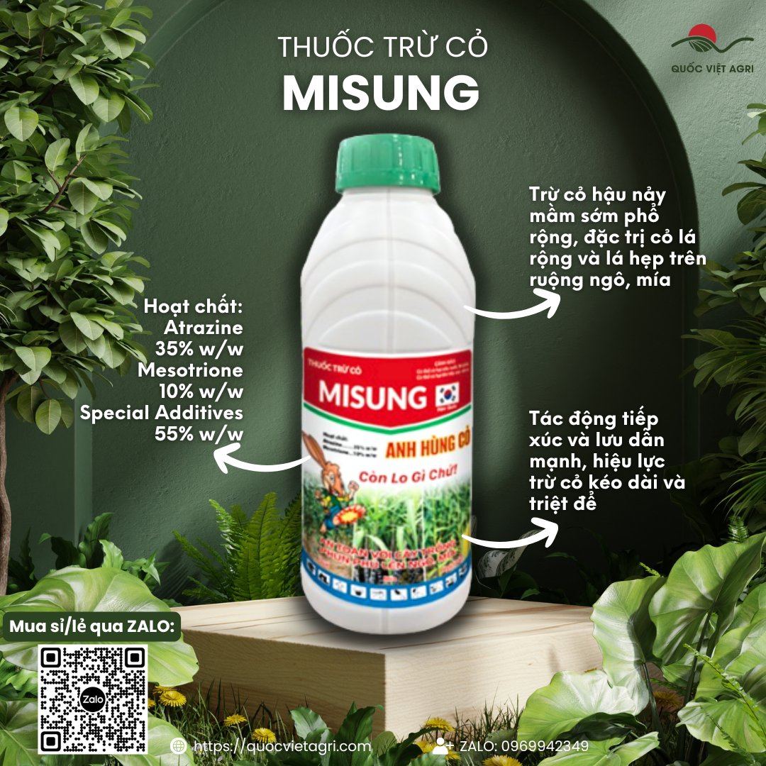  Thuốc trừ cỏ MISUNG ANH HÙNG CỎ AZIN RIO 45SC  chai 800ml  - Giao ngẫu nhiên GIÁO SƯ CỎ Delta Thuỵ Sĩ Trừ cỏ chọn lọc ngô mía khóm dứa 