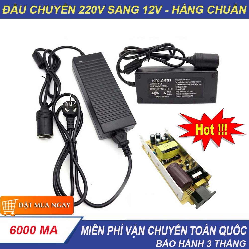 Cục Chuyển Nguồn Điện 220V Sang 12V, Với Thiết Kế Nhỏ Gọn Bộ Chuyển Đổi Giúp Bạn Thuận Tiện Và Giảm Thiểu Bớt Chi Phí. Mua Ngay giảm giá 50% BH 3 Tháng Lỗi 1 Đổi 1 !