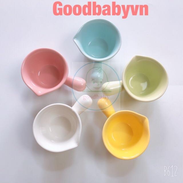 Bát Ăn Dặm Bát Gốm Sứ Hình Gáo Tay Béo 100ml Cho Bé Goodbayvn