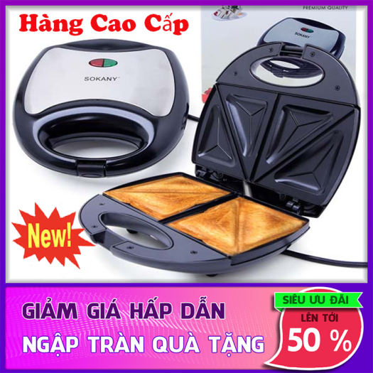 Máy nướng bánh sokany kj-102 - máy làm bánh sanwich - máy nướng bánh chống dính cao cấp bảo hành 12 tháng