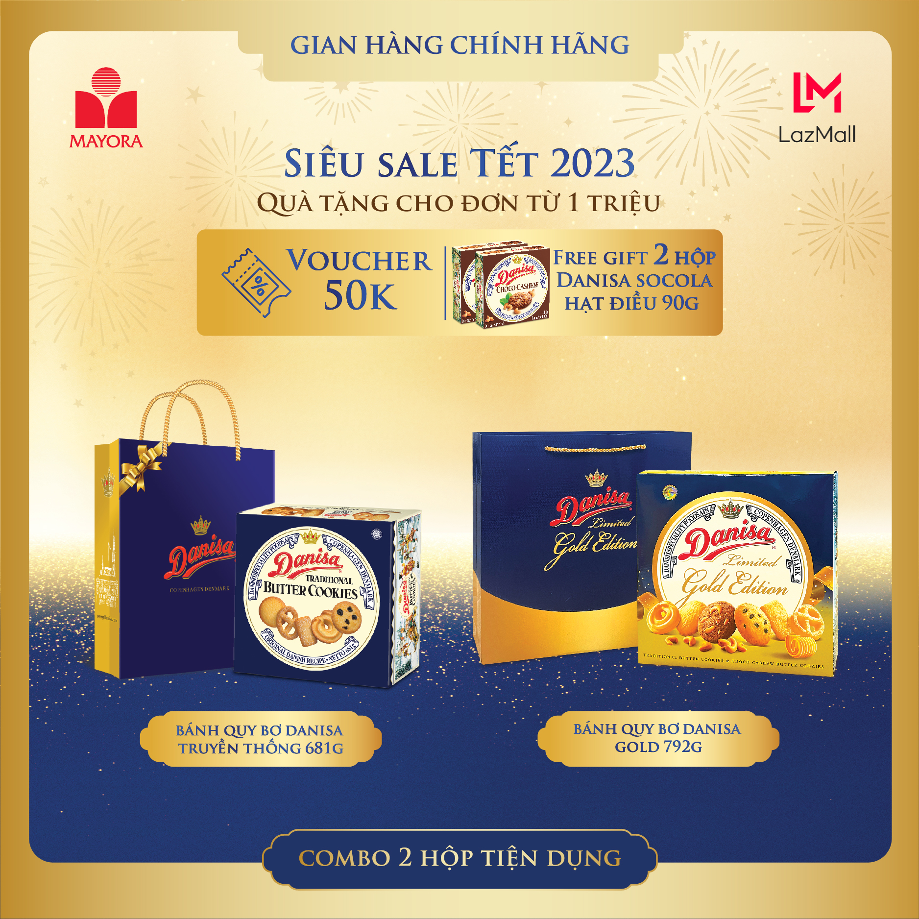 Combo 2 danisa 681g & danisa gold phiên bản giới hạn 792g