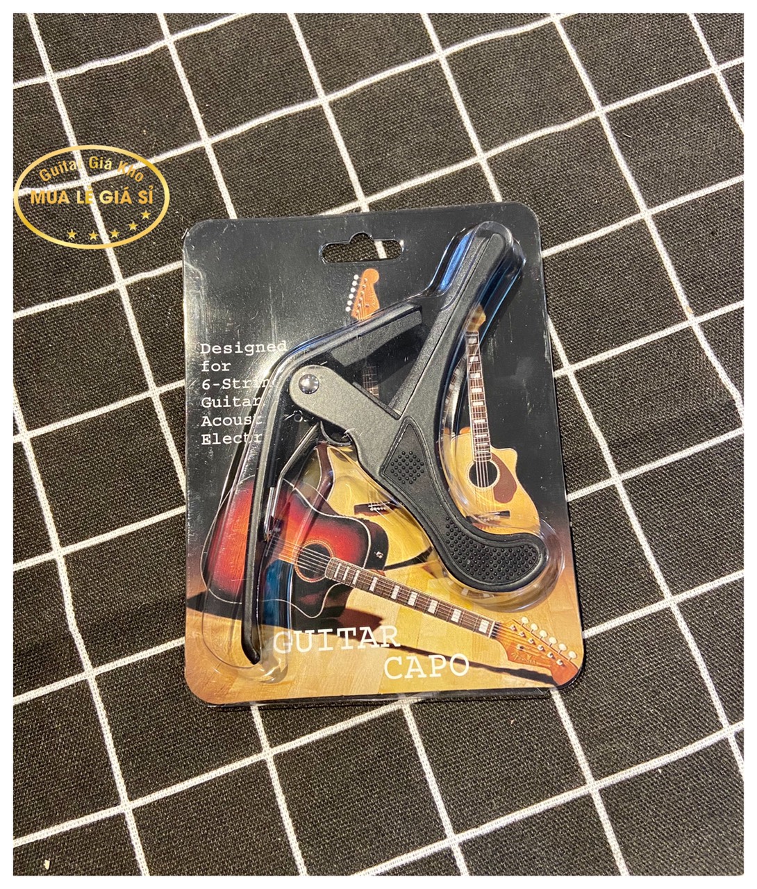 Capo Guitar Acoustic Classic Ukulele Kim Loại màu đen