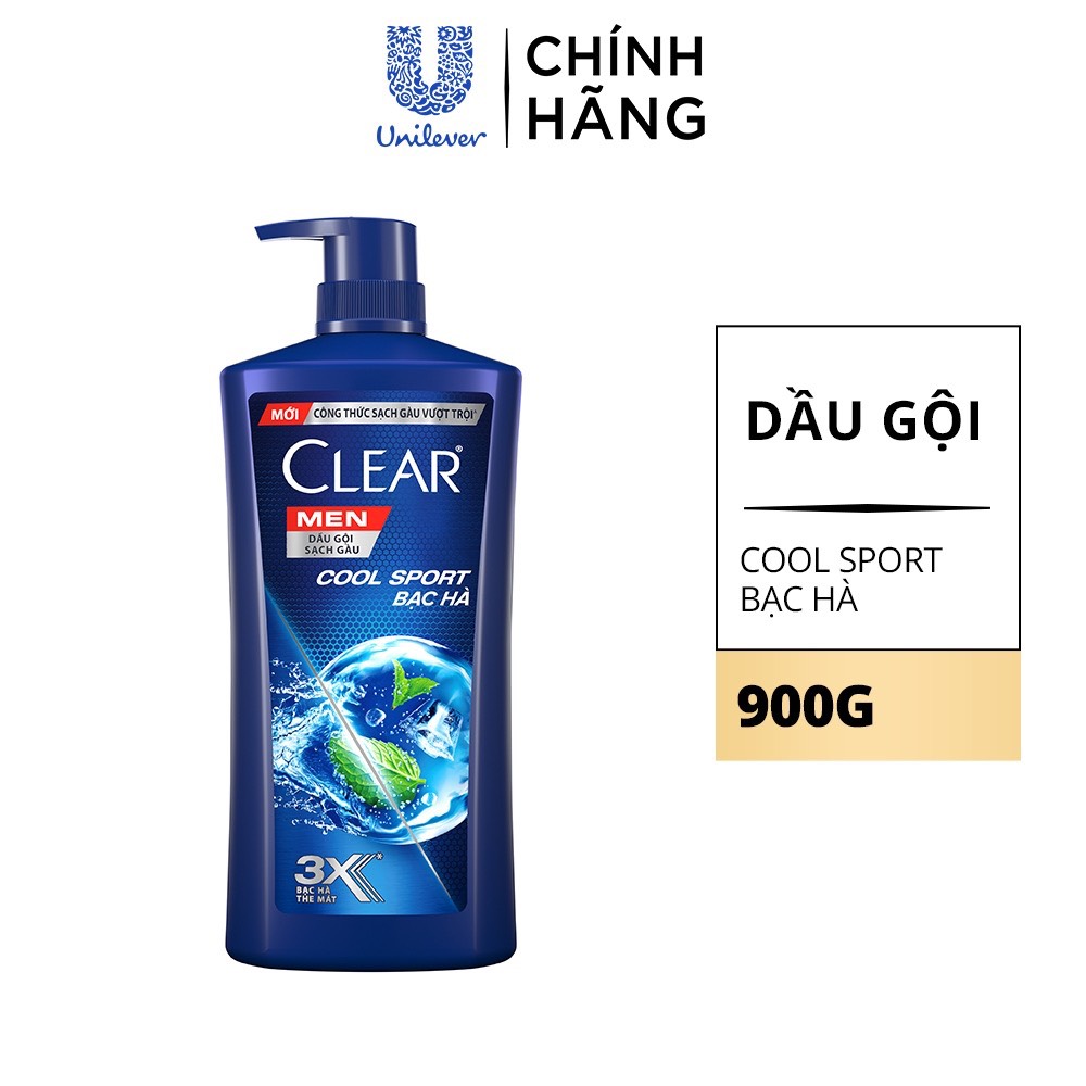 Dầu gội clear men bạc hà 900g