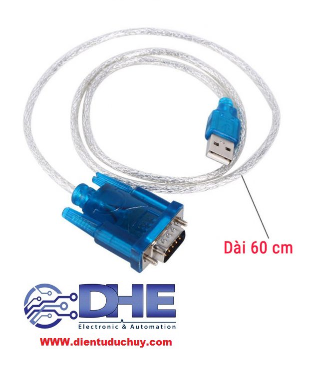 Cáp chuyển đổi usb rs232, chip hl340, đầu ra cổng com db9 đực