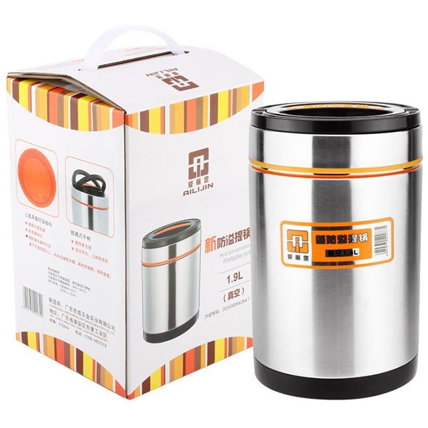 Hộp cơm 3 ngăn chống tràn 1900ml - Thiết kế lõi inox 304 giữ nhiệt trên tiếng
