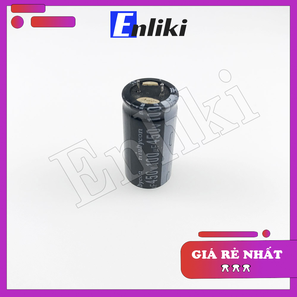 Tụ 100uf 450v cũ kích thước 18x35mm