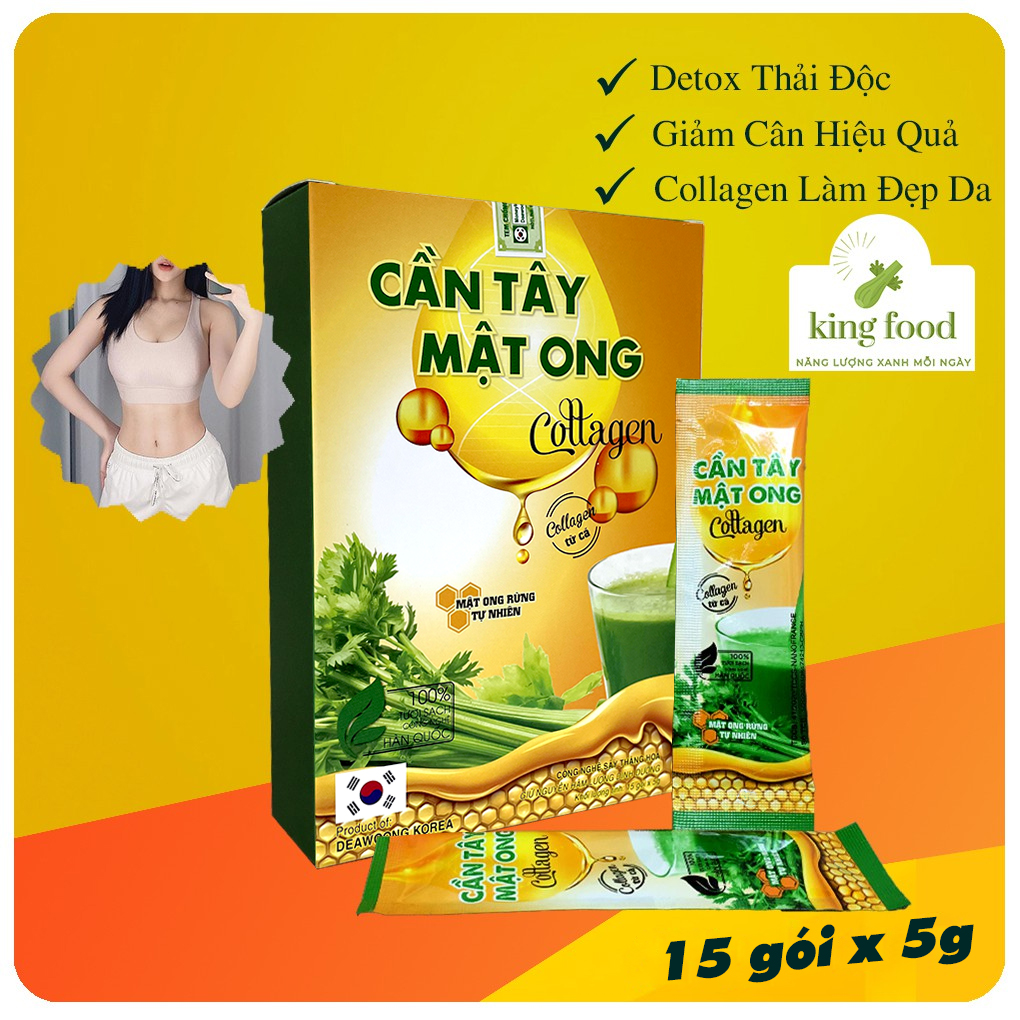 Bột Cần Tây Mật Ong Collagen 75g hỗ trợ giảm cân, detox thải độc, thanh lọc cơ thể