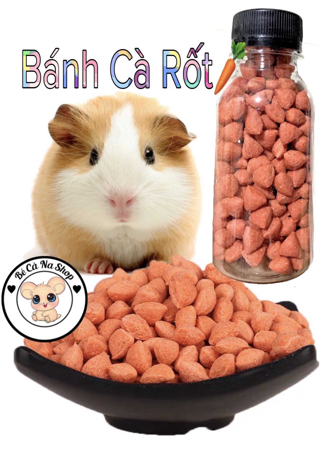 Bánh cà rốt (bé cà na) thức ăn mài răng cho hamster thỏ bọ sóc chinchilla ..