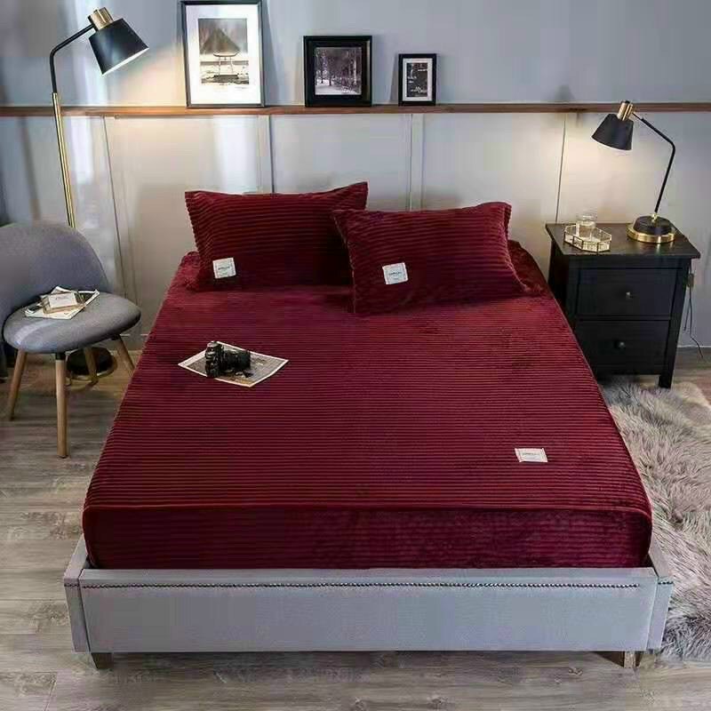 [Sale] Ga gối nỉ nhung tăm sữa bộ ga gối nỉ nhung tăm hàng looại 1
