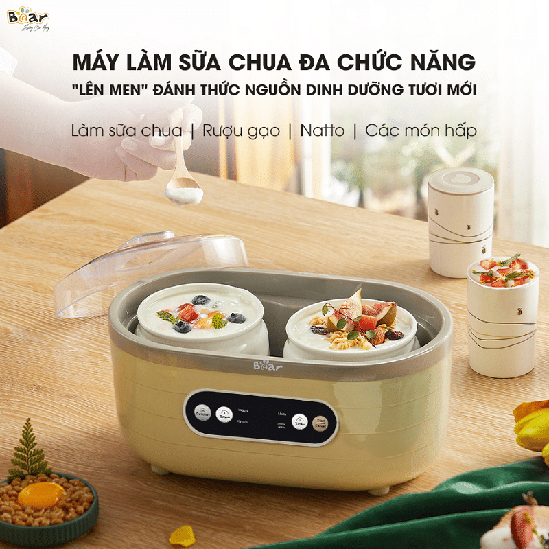 Máy làm sữa chua Bear SB-SC10C Đa chức năng, lên men tự động - Hàng chính hãng - Bảo hành 18 tháng