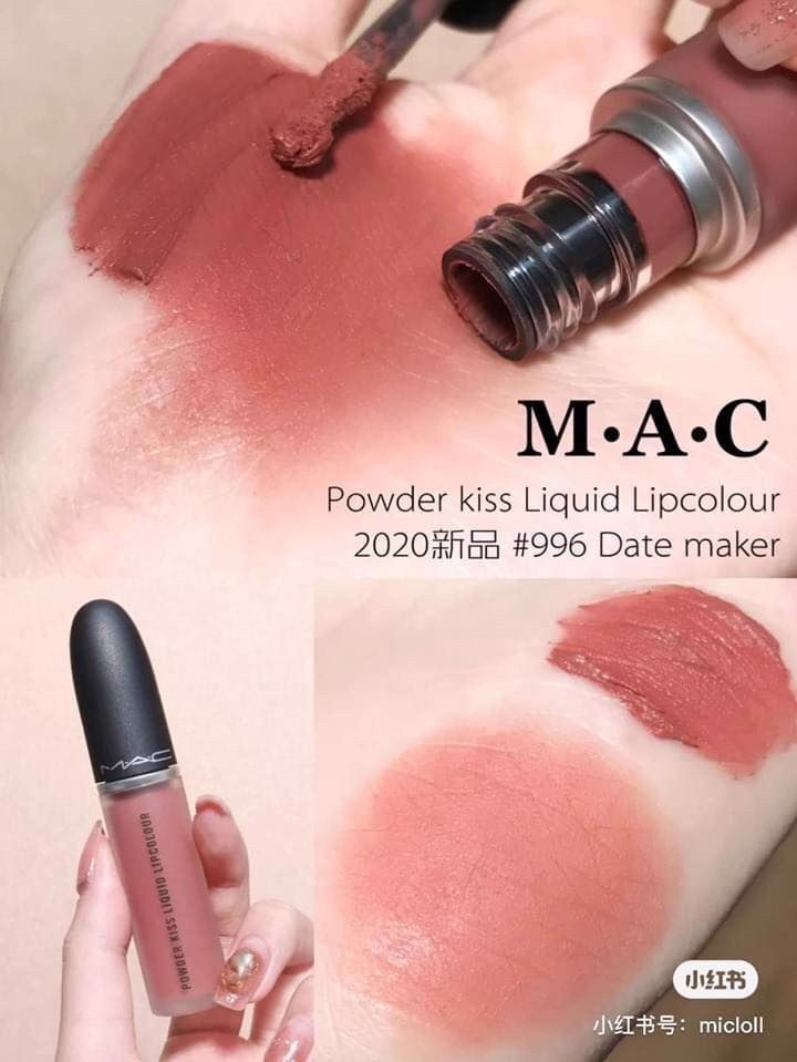 Son Kem Mac Powder Kiss Liquid Lipcolour Màu 996 Date-Maker Hồng Nude