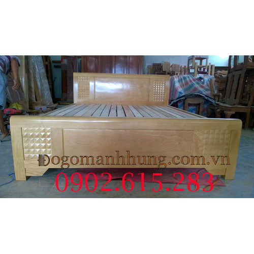 [HCM]Giường ngủ gỗ sồi tự nhiên kích thước 1m6 và 1m8 hàng đẹp