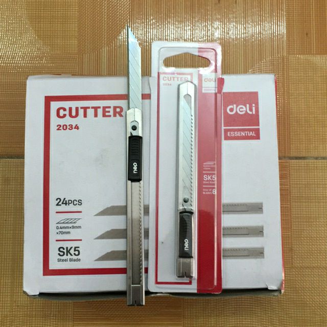 Dao dọc giấy Inox Deli kèm lưỡi ( 2 phân loại khách đọc kĩ giúp shop)