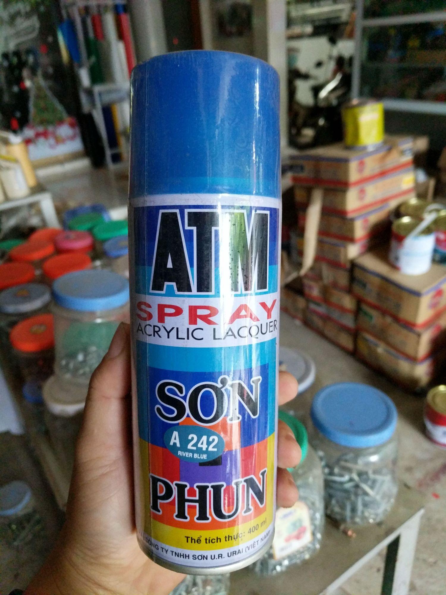 Sơn phun ATM A242 400ml màu xanh dương (driver blue).