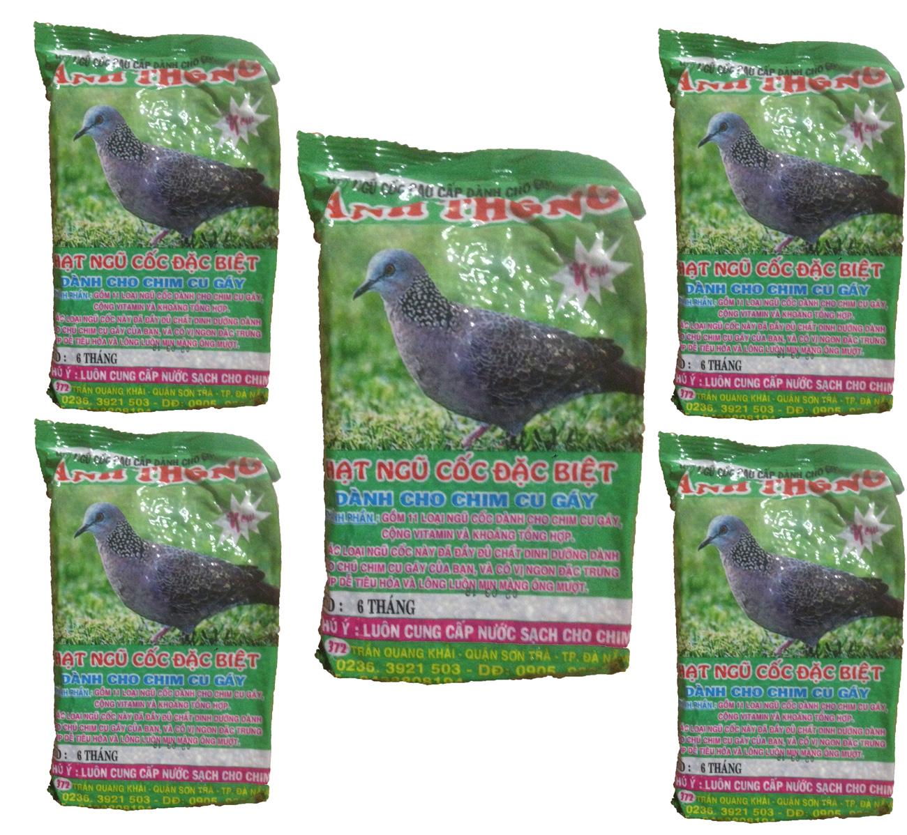 Combo 5 Gói Hạt Ngũ Cốc Chim Cu Gáy Anh Thông 250g - Thức Ăn Chim