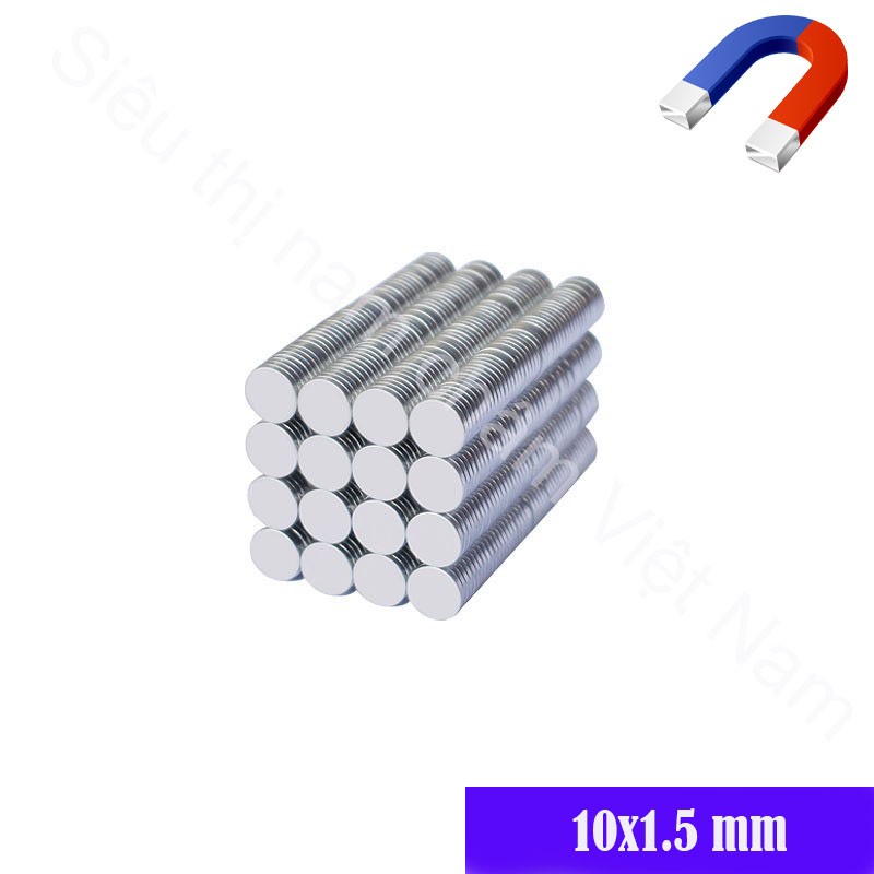 Nam châm 10x1.5mm , nam châm đất hiếm đường kính 10mm