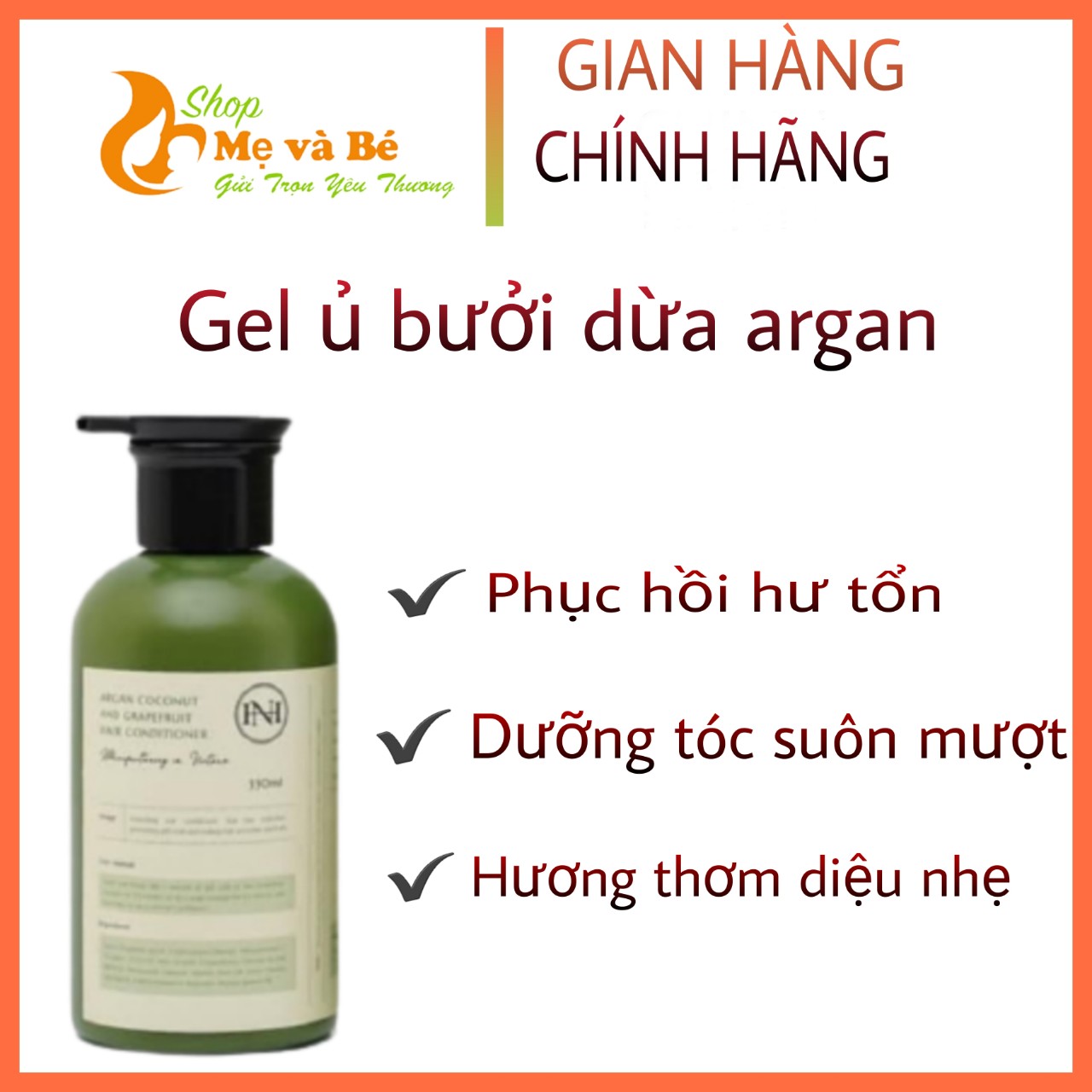 Gel Ủ Bưởi Nga Hoàng - GEL Ủ XẢ BƯỞI ARGAN - Gel ủ xả bưởi dừa argan dưỡng tóc mềm mượt, nhanh dài