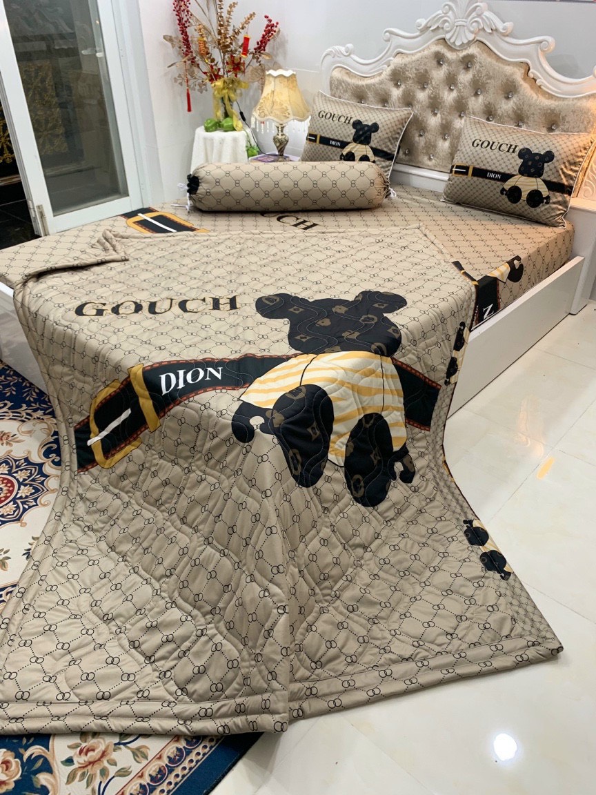 Bộ drap ga thun ý 5D mẫu gấu mới