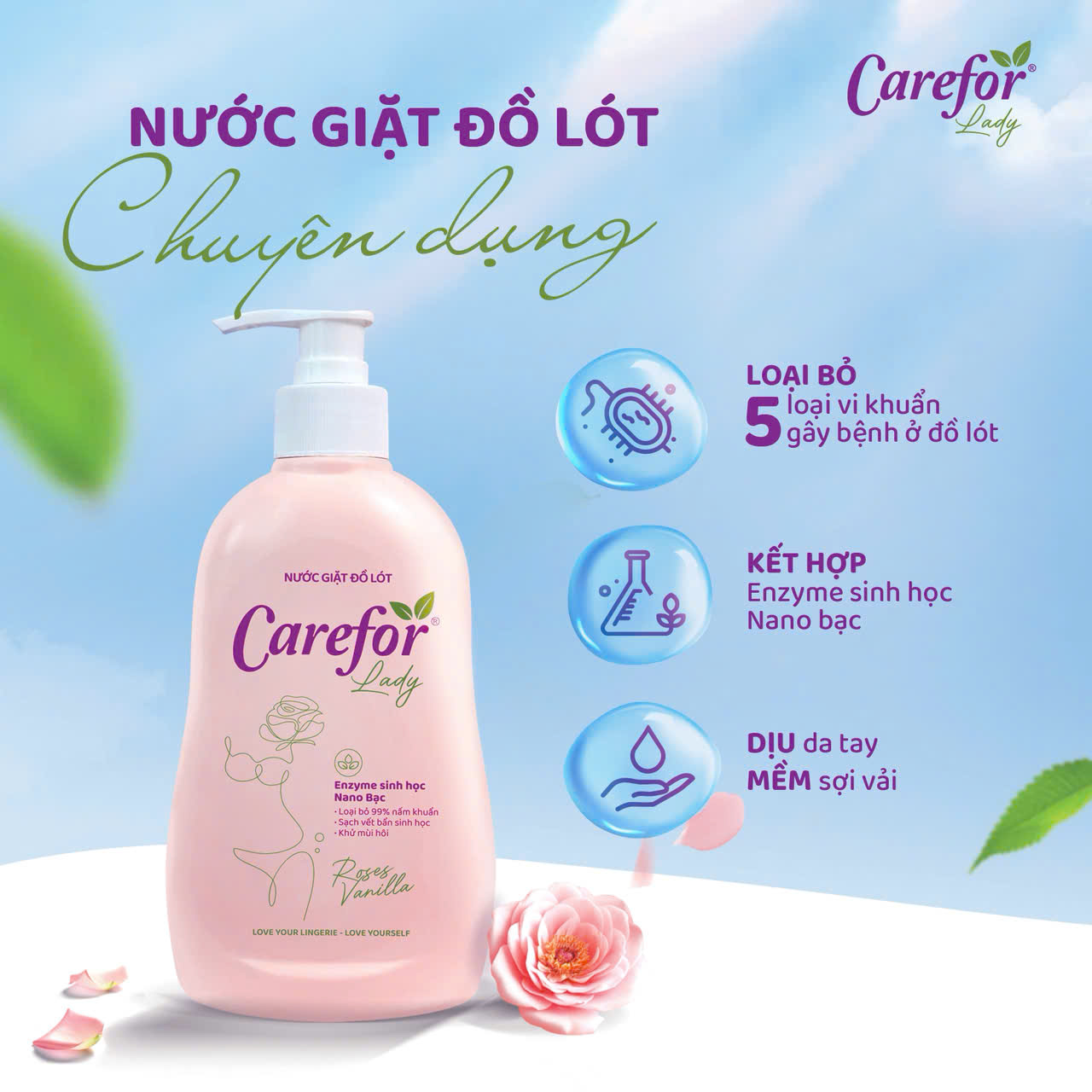 Nước giặt đồ lót Carefor Lady 300ml
