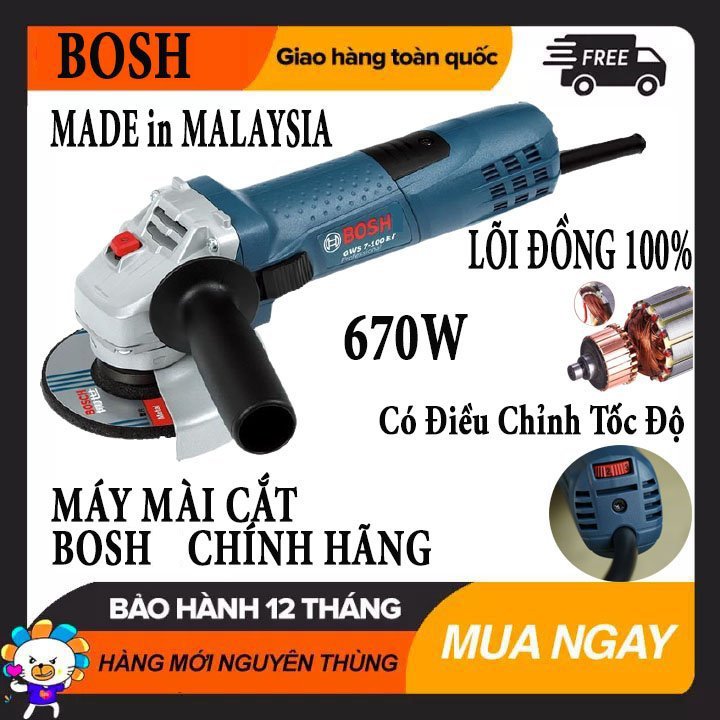 Máy mài BOSSH,CHÍNH HÃNG Có Điều Chỉnh Tốc Độ, máy mài cắt 1 tấc BOSSH GWS 6-100 Công Xuất 670w Máy Mài Cắt, Sắt,Gạch,Tôn,,vvvvvvv......