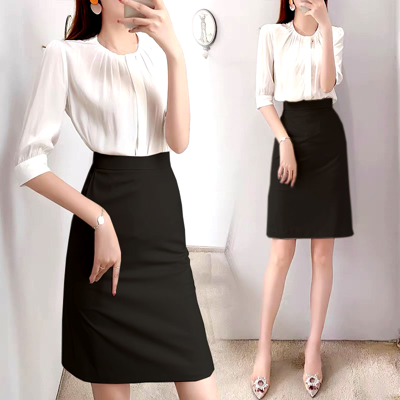 Chân váy ngắn chữ a có túi chéo chân váy công sở tc 50cm