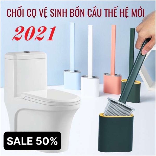 BÀN CHẢI SILICON CỌ TOILET SIÊU SẠCH KÈM HỘP ĐỰNG DÁN TƯỜNG TIỆN LỢI - CỌ VỆ SINH CHÀ RỬA NHÀ TẮM BỒN CẦU CÓ GAI SILICON XOAY 360 ĐỘ LÀM SẠCH MỌI NGÓC NGÁCH KHÓ CHÀ RỬA