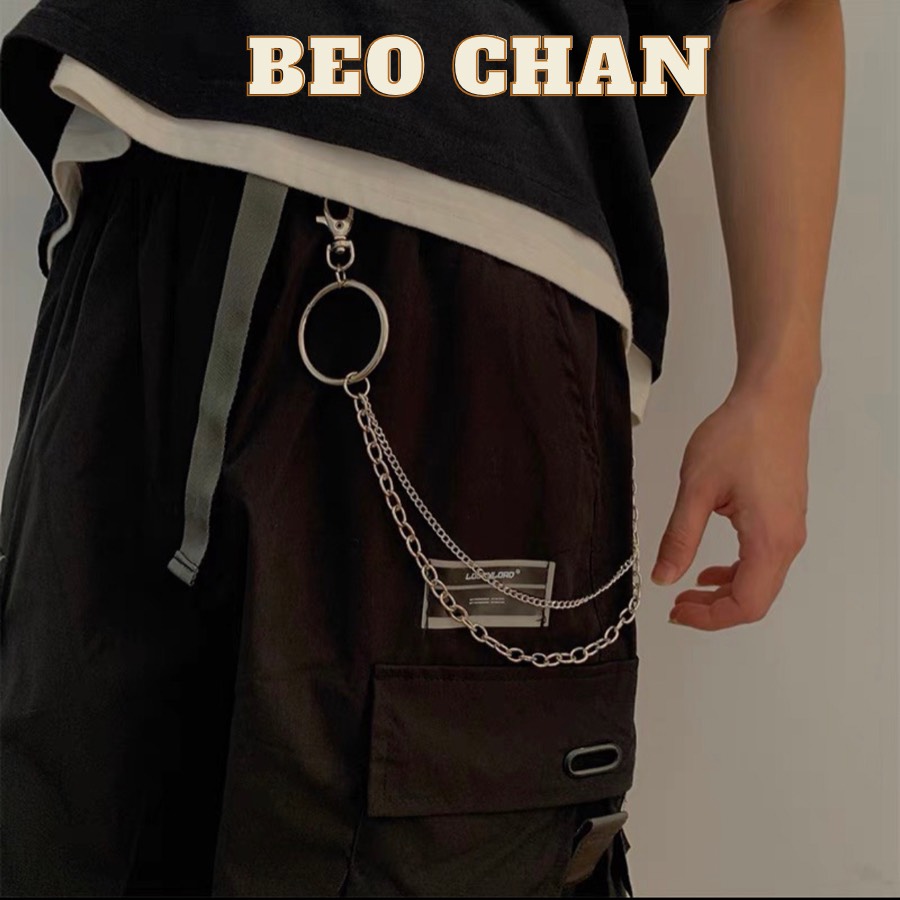 Dây Xích Treo Quần CHAIN XÍCH Phối Thắt Lưng Dây Nịt Nam Nữ Cá Tính Chiếc Lá Chữ Thập Xích 3 - Thắt 