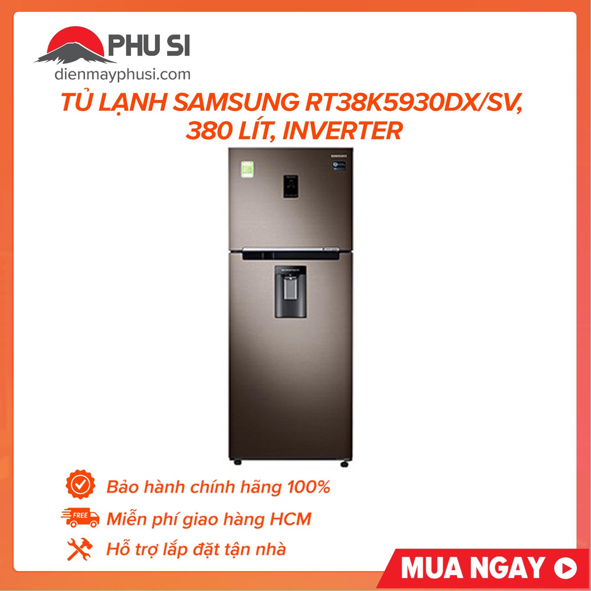 Trả góp 0% - bảo hành 1 năm - tủ lạnh samsung rt38k5930dx/sv 380 lít inverter