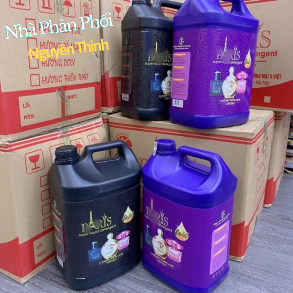 ComBo 2 Can Nước Giặt Xả Quần áo Paris (5 lít/can ) Hương Nước hoa Comfor/ Downy