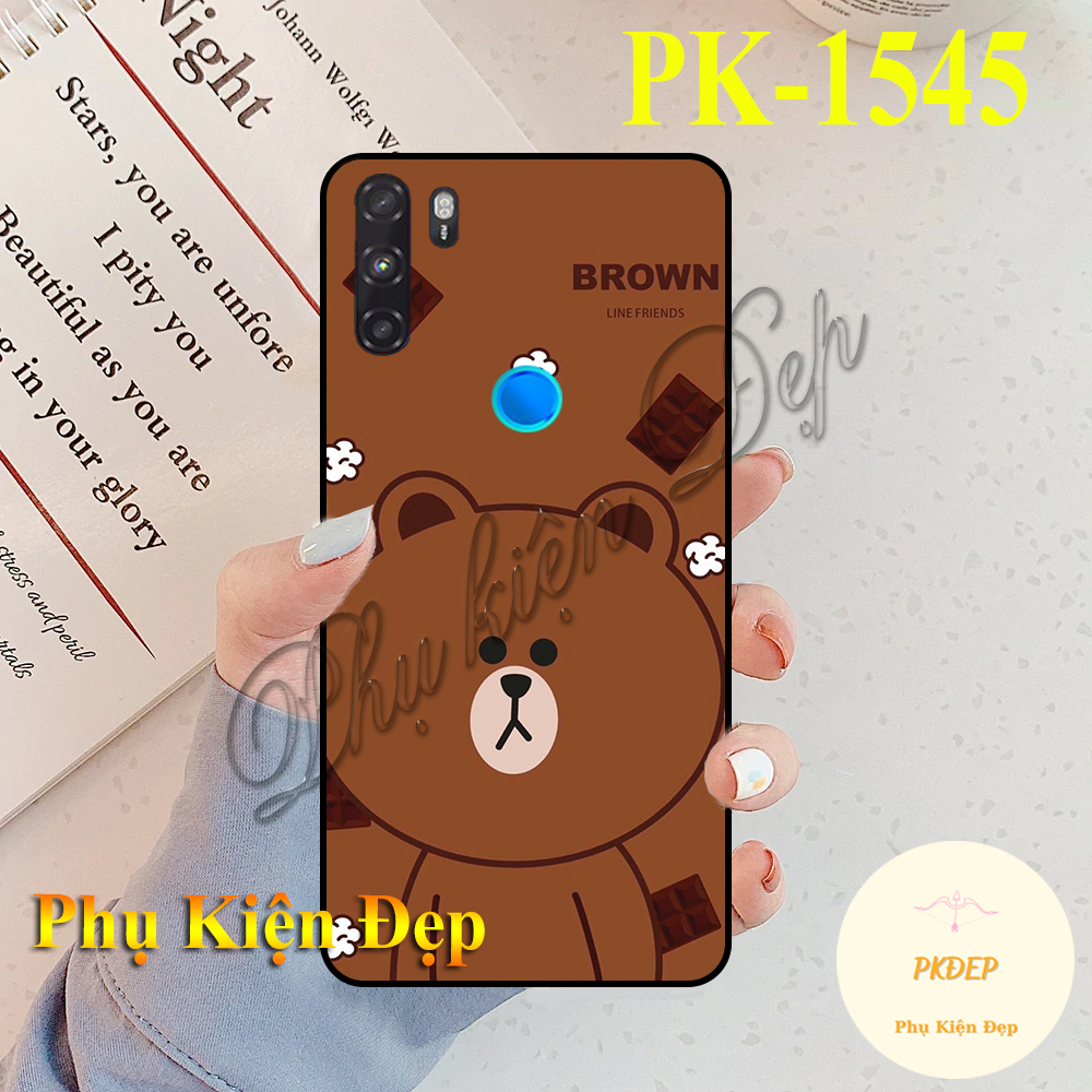 [HCM]Ốp lưng Vsmart Active 3 - Ốp dẻo đen in hình BST Gấu Nâu Cute