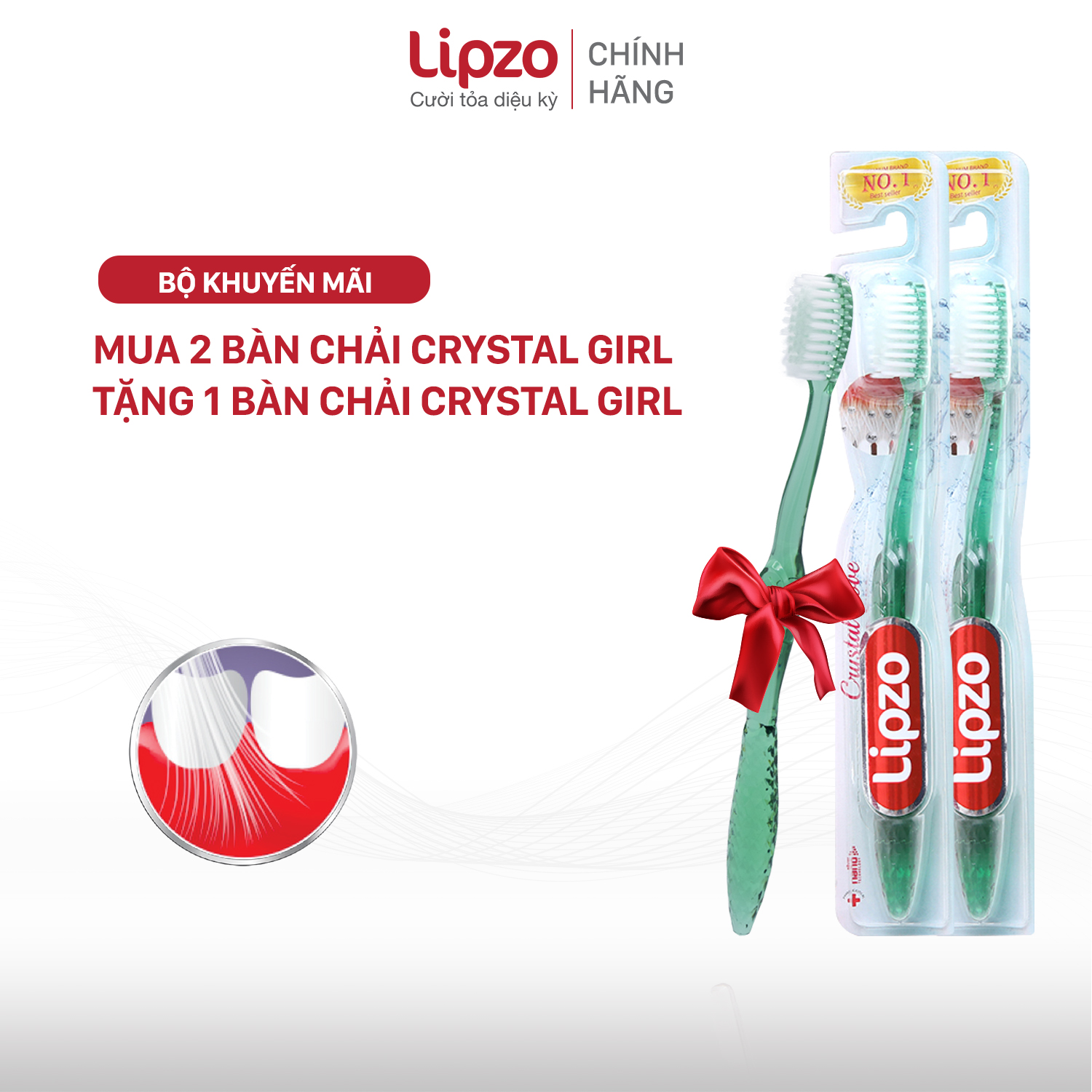 Mua 02 bàn chải crystal love for girl tặng 01 bàn chải crystal love for girl