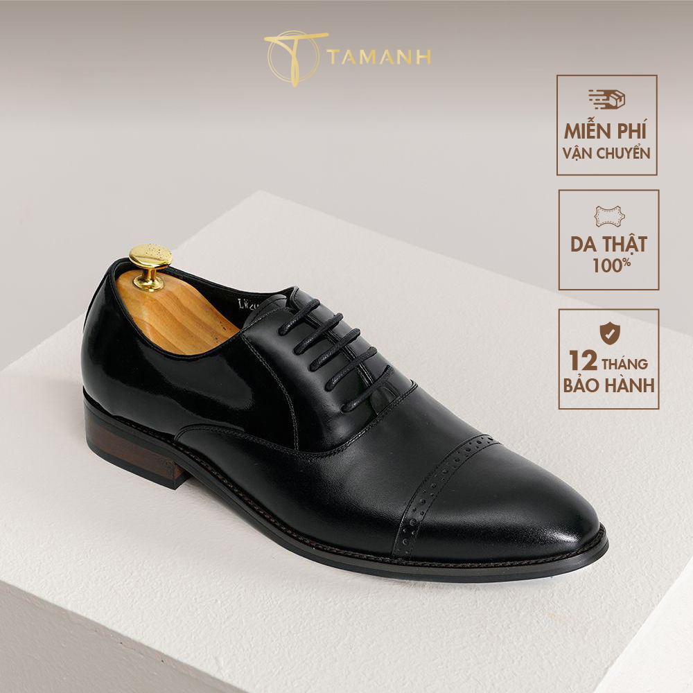 Giày tây nam Quater-brogue Oxford TÂM ANH da bò thật 100% cao cấp GNTA0666