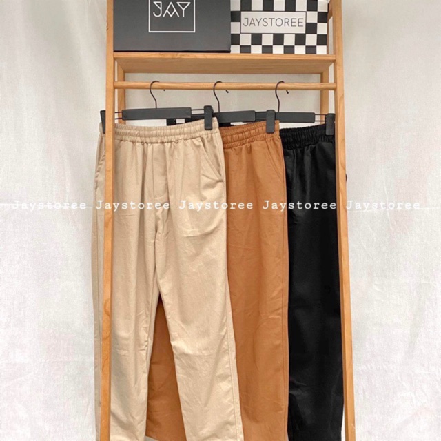 Quần kaki ống suông màu be/đen/nâu ❤️/nam nữ unisex/freeship 99k