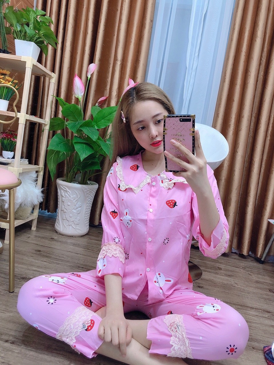 [HCM]Bộ Đồ Ngủ Pijama Nữ Dài - Pizama Nữ Quần Dài Tay Lửng - Đồ Bộ Nữ Mặc Nhà Pijama Tay Dài Quần Dài Kate Thái  Hoạt Hình Cute Dễ Thương PRETY GIRT rh04