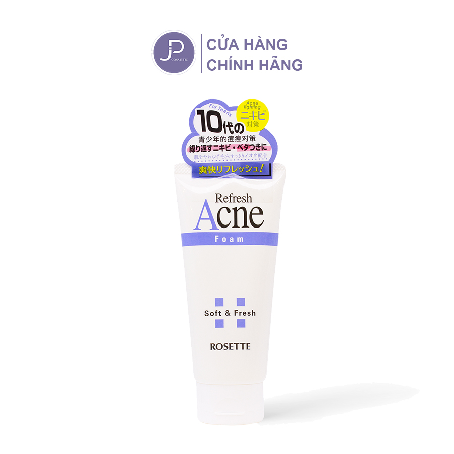 Sữa rửa mặt tạo bọt ngăn ngừa và giảm mụn trứng cá và mụn mủ rosette acne refresh foam 120g