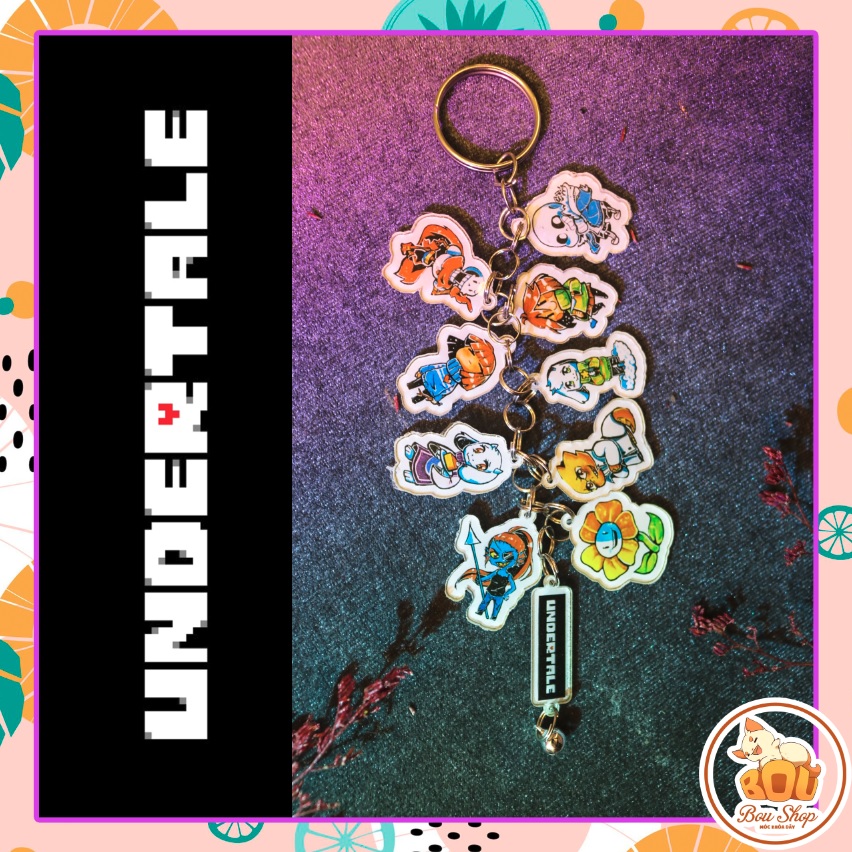 [HCM]Móc khóa dây Undertale  game Acrylic Mica