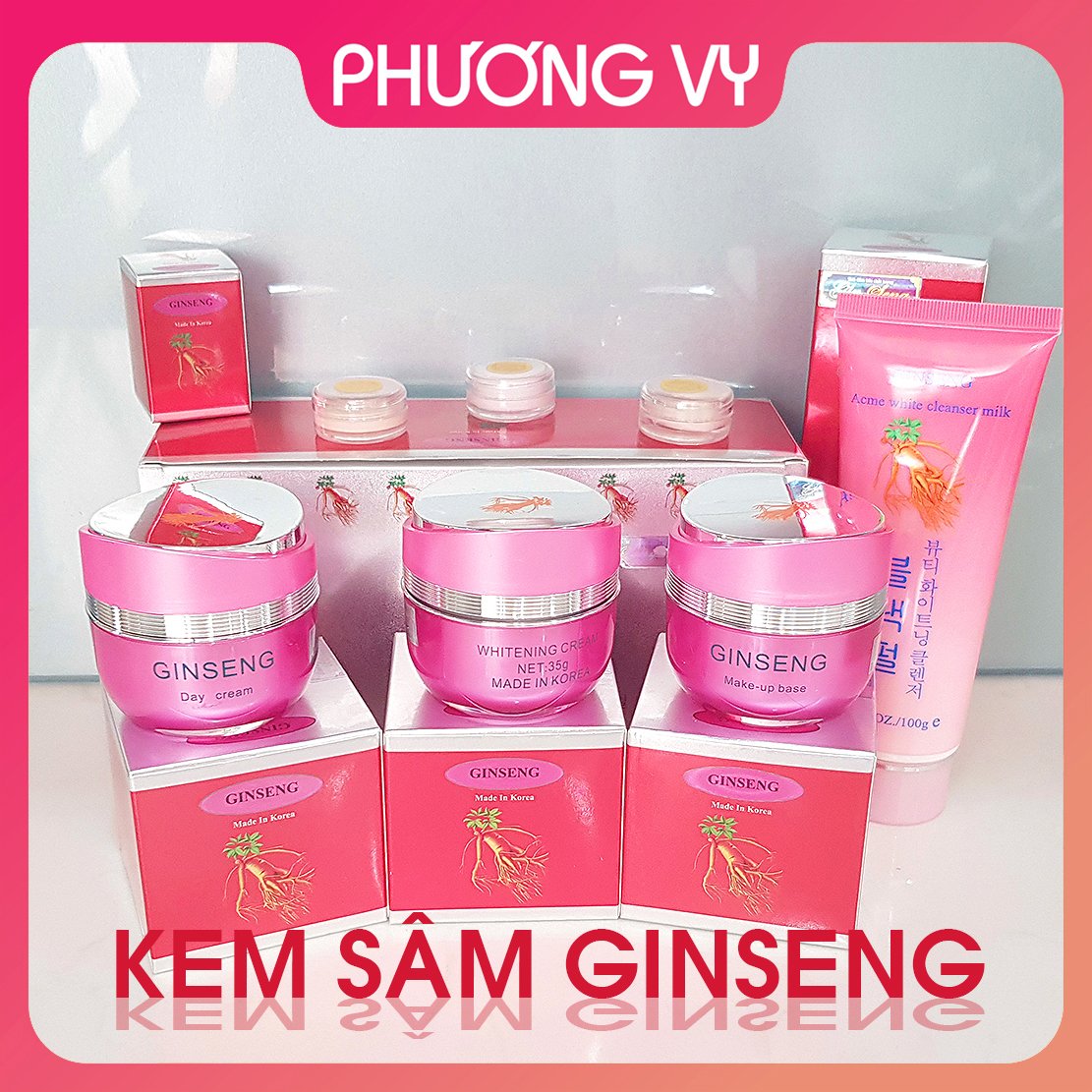 Mỹ phẩm Ginseng, kem sâm giúp mờ nám dưỡng trắng da chiết xuất từ nhân sâm Hàn Quốc, mỹ phẩm kem nám.