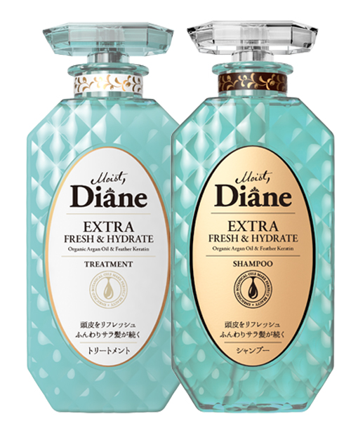 Cặp dầu gội xả Moist Diane Extra Fresh & Hydrate giảm gàu, kiểm soát dầu nhờn trên tóc Nhật Bản 450ml