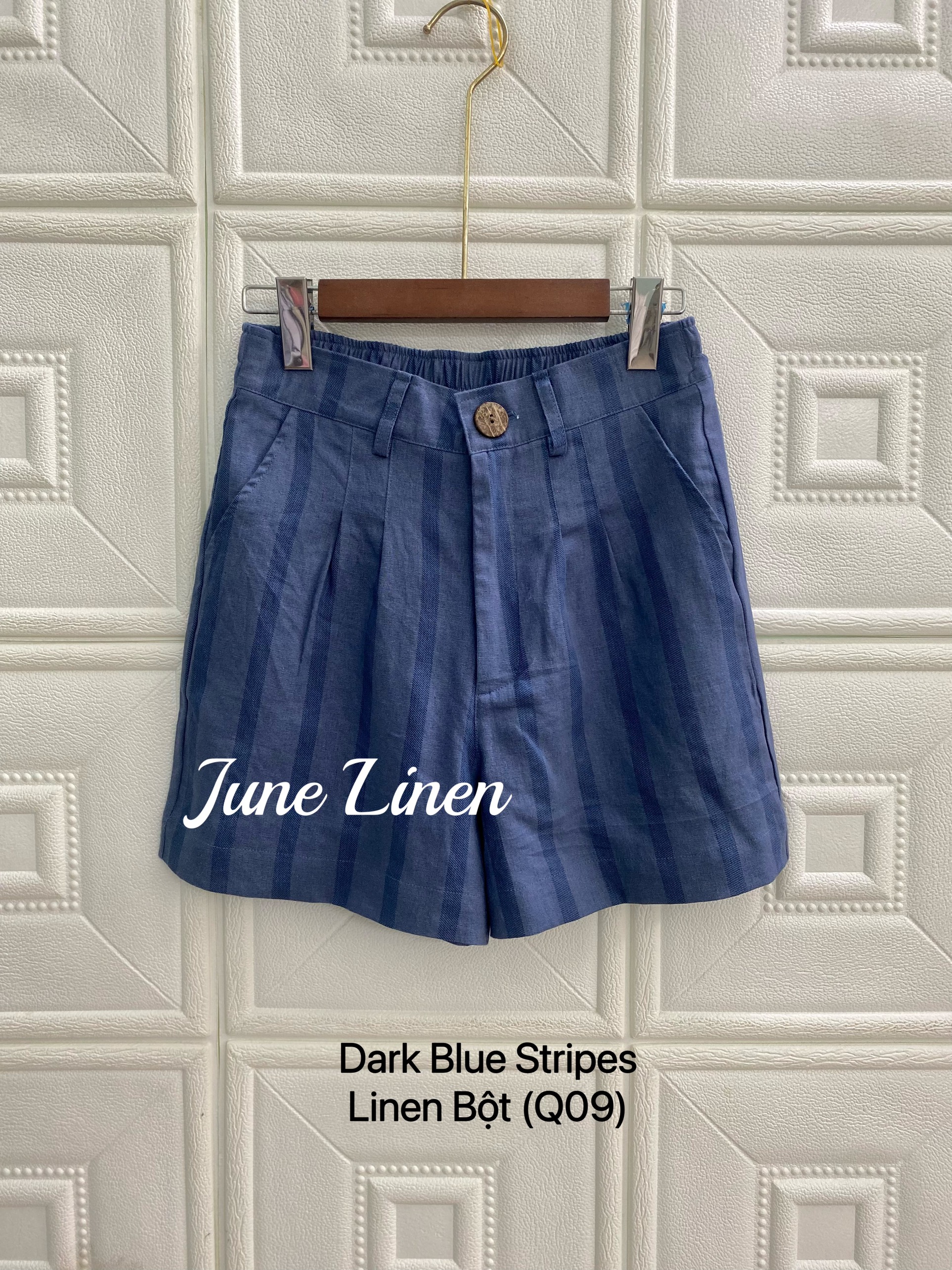 Quần short linen sọc 2 màu. june q09