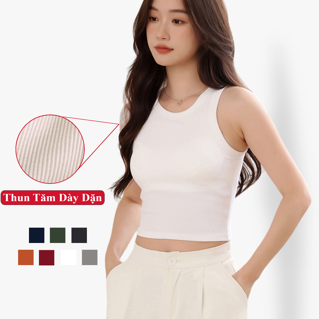 Áo thun croptop ba lỗ sát nách nữ madela co giãn, áo croptop 3 lỗ ôm body nữ